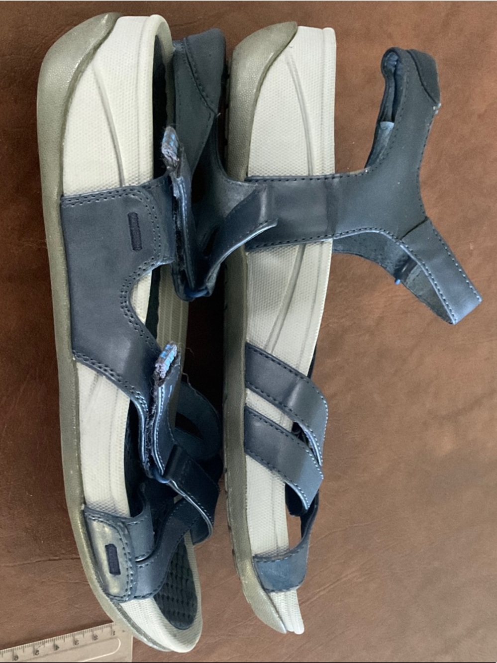 BareTraps Navy and Light Gray Strappy Comfort Sandals - Picture 3 of 9